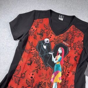 Nightmare before Christmas Scrub Top Medium Cherokee Tooniforms Jack Sally NWT